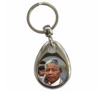 Ozorath Nelson Mandela Keyring Keychain with Split Ring Attachment and Metal Key Fob