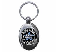 Ozorath Northern Soul Wigan Casino Keep Dancing Keyring with Trolley Coin