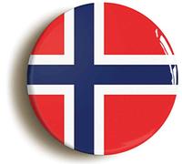 Ozorath NORWAY NORWEGIAN NATIONAL FLAG BADGE BUTTON PIN (Size is 2inch / 50mm diameter)