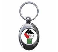 Ozorath Palestine Solidarity Fist Keyring Keychain Key Ring Chain With Trolley Coin