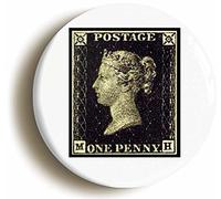 Ozorath Penny Black Stamp Fridge Magnet | Circular, 2inch / 50mm Diameter,Refrigerator, Freezer, Appliance Decoration, Gift Idea, Present, Novelty