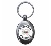 Ozorath Physics Is Awesome Keyring Keychain Key Ring Chain With Trolley Coin
