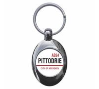 Ozorath Pittodrie AB24 Aberdeen Road Sign Keyring Keychain Key Ring Chain With Trolley Coin