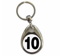 Ozorath Plain Number 10 Ten Keyring Keychain with Split Ring Attachment and Metal Key Fob