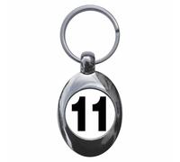 Ozorath Plain Number 11 Eleven Keyring Keychain Key Ring Chain With Trolley Coin