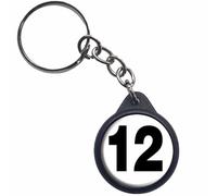 Ozorath Plain Number 12 Twelve Keyring Keychain Key Ring Chain With Trolley Coin