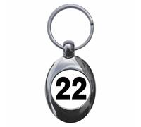 Ozorath Plain Number 22 Twenty Two Keyring Keychain Key Ring Chain With Trolley Coin