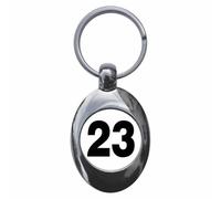 Ozorath Plain Number 23 Twenty Three Keyring Keychain Key Ring Chain With Trolley Coin
