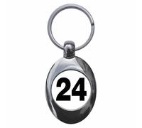 Ozorath Plain Number 24 Twenty Four Keyring Keychain Key Ring Chain With Trolley Coin