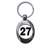 Ozorath Plain Number 27 Twenty Seven Keyring Keychain Key Ring Chain With Trolley Coin