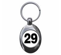 Ozorath Plain Number 29 Twenty Nine Keyring Keychain Key Ring Chain With Trolley Coin