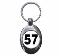 Ozorath Plain Number 57 Fifty Seven Keyring Keychain Key Ring Chain With Trolley Coin