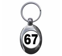 Ozorath Plain Number 67 Sixty Seven Keyring Keychain Key Ring Chain With Trolley Coin