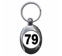Ozorath Plain Number 79 Seventy Nine Keyring Keychain Key Ring Chain With Trolley Coin