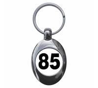 Ozorath Plain Number 85 Eighty Five Keyring Keychain Key Ring Chain With Trolley Coin