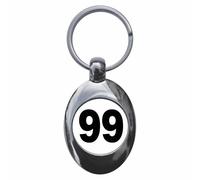 Ozorath Plain Number 99 Ninety Nine Keyring Keychain Key Ring Chain With Trolley Coin