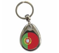Ozorath Portugal Portuguese Nation Flag Keyring Keychain with Split Ring Attachment and Metal Key Fob