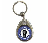 Ozorath Rochdale Keep The Faith Northern Soul Keyring Keychain with Split Ring Attachment and Metal Key Fob