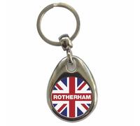 Ozorath Rotherham Union Jack Keyring Keychain with Split Ring Attachment and Metal Key Fob