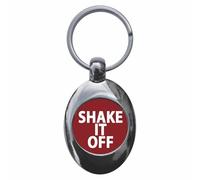 Ozorath Shake It Off Keyring with Trolley Coin | Keychain, Split Ring Attachment, Integrated Shopping Cart Token, Metal Key Fob, Gift Idea, Present, Novelty, Car, House, Flat