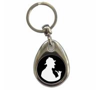 Ozorath Sherlock Holmes Silhouette Keyring | Keychain, Split Ring Attachment, Metal Key Fob, Gift Idea, Present, Novelty, Car, House, Apartment, Flat