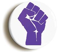 Ozorath SOLIDARITY FIST SYMBOL BADGE BUTTON PIN PURPLE (Size is 1inch/25mm diameter)