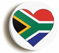 Ozorath SOUTH AFRICA AFRICAN FLAG HEART BUTTON BADGE