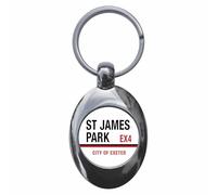 Ozorath St James Park Ex4 Exeter Road Sign Keyring with Trolley Coin