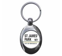 Ozorath St James Park Ne1 Newcastle Road Sign Keyring with Trolley Coin