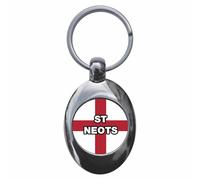 Ozorath St Neots England Flag Keyring Keychain With Trolley Coin