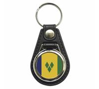 Ozorath St Vincent Flag Keyring | Keychain, Split Ring Attachment, Faux-Leather Key Fob, Gift Idea, Present, Novelty, Car, House, Apartment, Flat