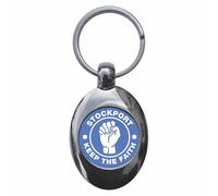 Ozorath Stockport Keep The Faith Northern Soul Keyring Keychain Key Ring Chain With Trolley Coin