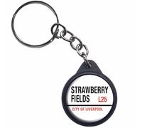 Ozorath Strawberry Fields Road Sign Keyring Keychain Key Ring Chain With Trolley Coin