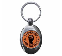 Ozorath Tangerines Keep The Faith Northern Soul Keyring with Trolley Coin | Keychain, Split Ring Attachment, Integrated Shopping Cart Token, Metal Key Fob, Gift Idea, Present, Novelty, Car, House, Flat