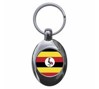 Ozorath Uganda National Flag Keyring Keychain Key Ring Chain With Trolley Coin