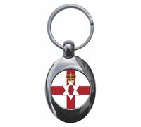 Ozorath Ulster Flag Keyring Keychain Key Ring Chain With Trolley Coin