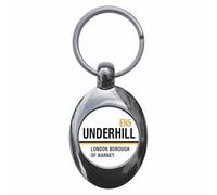 Ozorath Underhill EN5 Barnet Road Sign Keyring Keychain Key Ring Chain With Trolley Coin