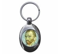 Ozorath Vincent Van Gogh Self Portrait Keyring with Trolley Coin | Keychain, Split Ring Attachment, Integrated Shopping Cart Token, Metal Key Fob, Gift Idea, Present, Novelty, Car, House, Flat