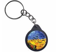 Ozorath Vincent Van Gogh Wheatfield with Crows Keyring Keychain Key Ring Chain With Trolley Coin
