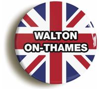 Ozorath Walton-On-Thames Union Jack Button Badge (2inch / 50mm diameter)