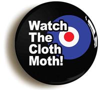 Ozorath Watch The Cloth Moth Mod Sixties Button Badge