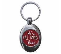 Ozorath We're All Mad Here Alice In Wonderland Keyring with Trolley Coin
