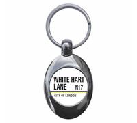 Ozorath White Hart Lane N17 London Road Sign Keyring Keychain Key Ring Chain With Trolley Coin