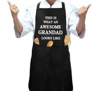 OZOSHINE Gifts for Grandad Adjustable BBQ Black Aprons For Cooking Father's Day For Grandfather Birthday Gifts Grandpa Gift For Men Dad Husband from Grandchildren Grandson Granddaughter Fathers Day