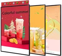 OZPPM LED Light Box Sign,Ultra-thin Wall-Mounted Indoor Advertising Frame, Led Advertising Display Frame Menu Board for Restaurant, Illuminated LED Poster Frame Light Box,Shops, Cafes,A2