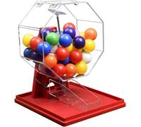OZPPM Manual Lottery Machine, Bingo Balls Cage Machines, Acrylic Lucky Drawing Machine, With 50 Pcs Colorful Openable Balls, Justice And Fairness, Great For Large Groups, Parties(Red)
