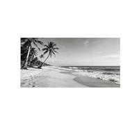 OZPWBVY Black and White Landscape Print-Beach Sea Palm Tree 3-Minimalist Picture on Canvas-Wall Art Painting for Living Room 8x16in(20x40cm) Unframed