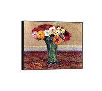 OZPWBVY Black Frame-Flower Canvas Wall Art Famous Paintings-Pictures Decoration-Anemones 2-Poster and Prints for Living Room 80x95cm31x37in