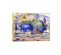 OZPWBVY Canvas Prints Painting-Famous Wall Art Picture-Horses at Pasture-Gold Frame Poster for Living Room Bathroom Home Decor 80x105cm31x41in