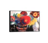 OZPWBVY Canvas Prints Painting-Famous Wall Art Picture-Two Vases with Flowers-Black Frame Poster for Living Room Bathroom Home Decor 80x115cm31x45in